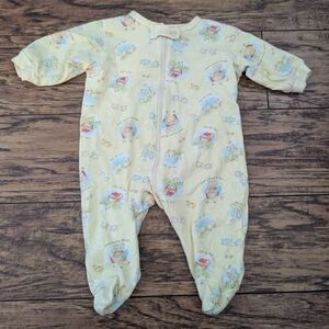 💥3/$24 Vintage Noah's Ark Print‎ Zippered Footies